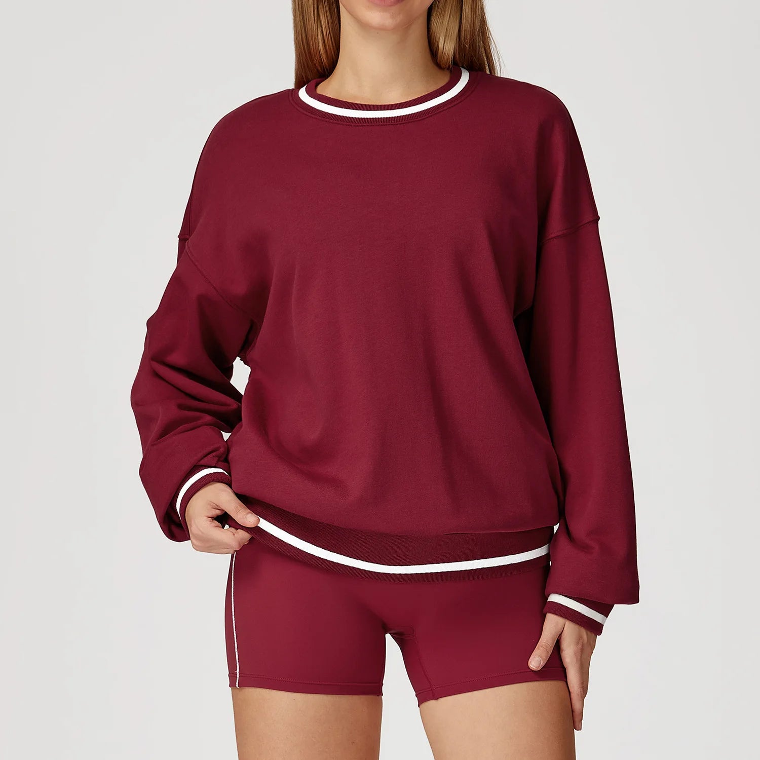 White Stripe Sweater - Alaia Fitness