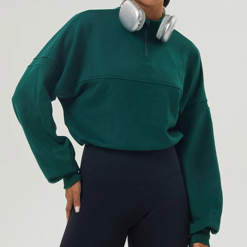 Neck-Zipper Sweater - Alaia Fitness