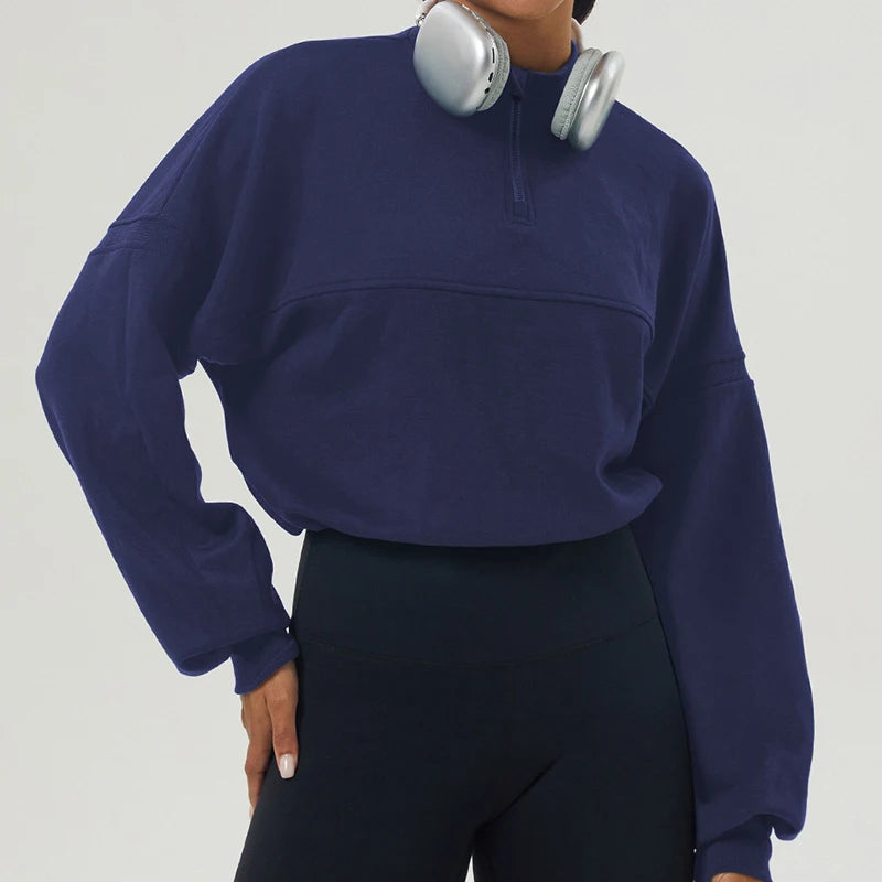 Neck-Zipper Sweater - Alaia Fitness