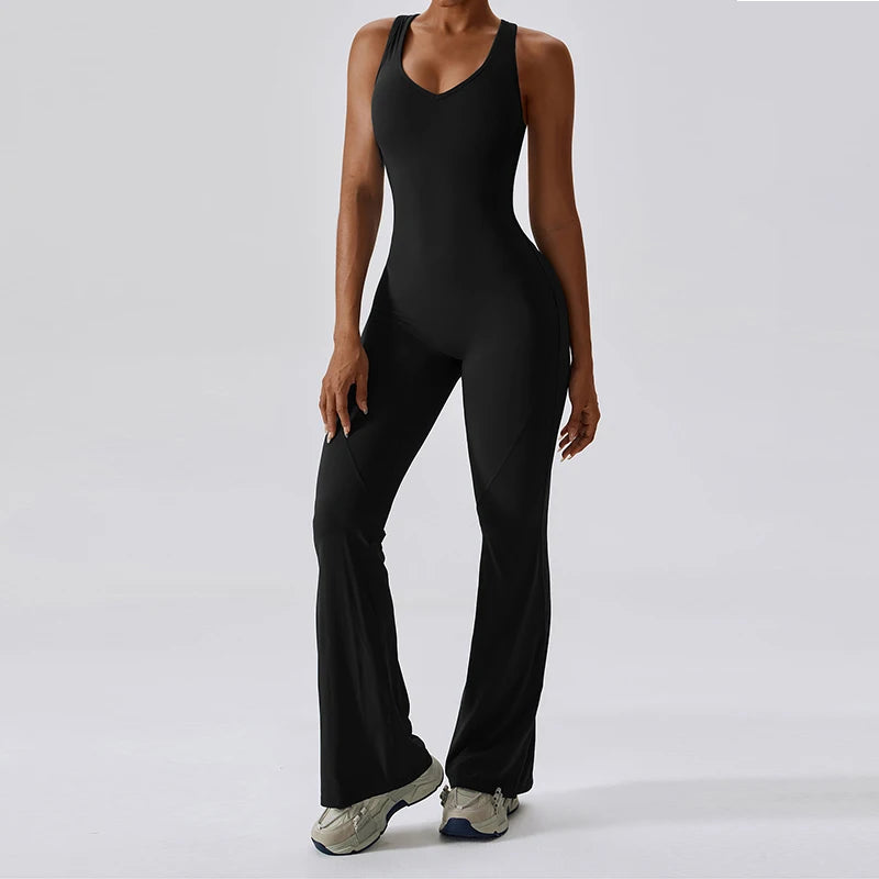 High-Performance Flare Jumpsuit - Alaia Fitness